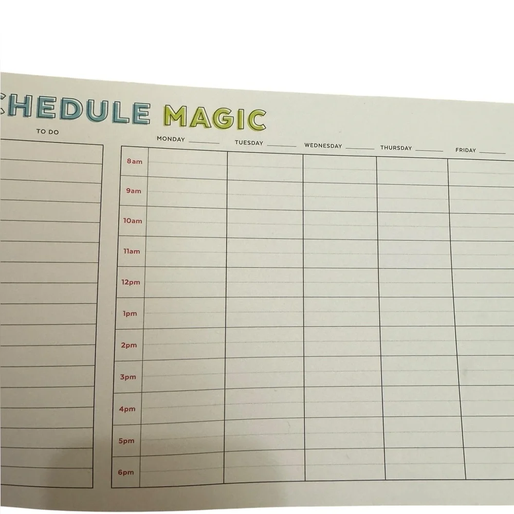Schedule Magic Time Blocking Planner (Weekly). EUC - only a page or two missing.